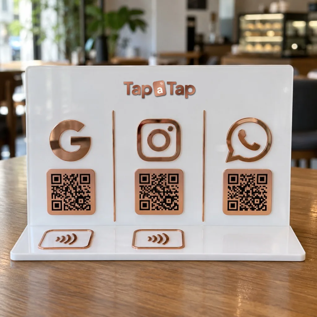 Multi-platform stand (3 QR + 2 NFC)