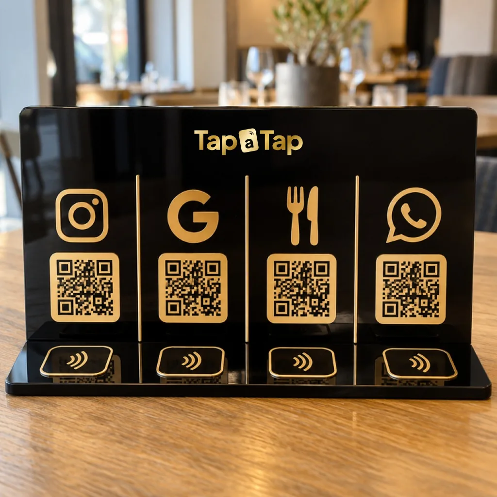Multi-platform stand (4 QR + 4 NFC)